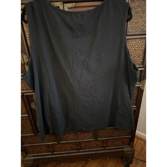 Susan Graver Women's Knit Sleeveless Scoop Neck Tank Top 95% Cotton Black 2X - Picture 6 of 6